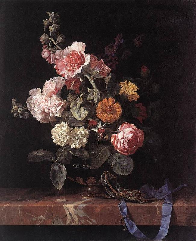 Willem van Vase of Flowers with Watch Germany oil painting art